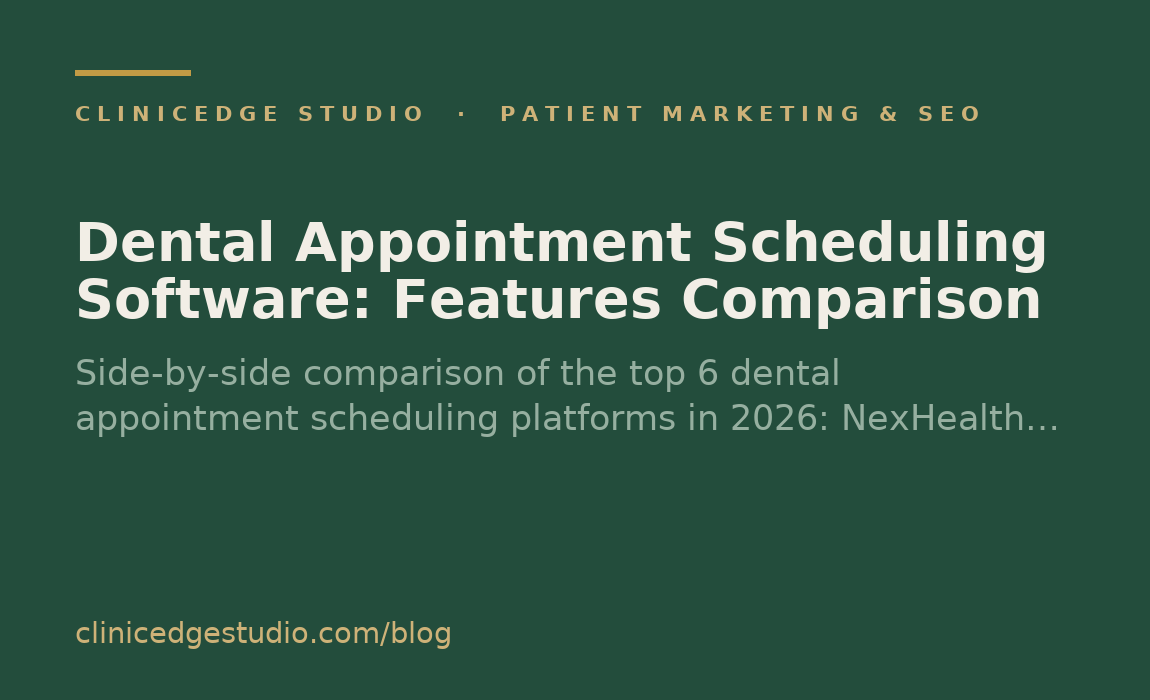 Dental Appointment Scheduling Software: Features Comparison