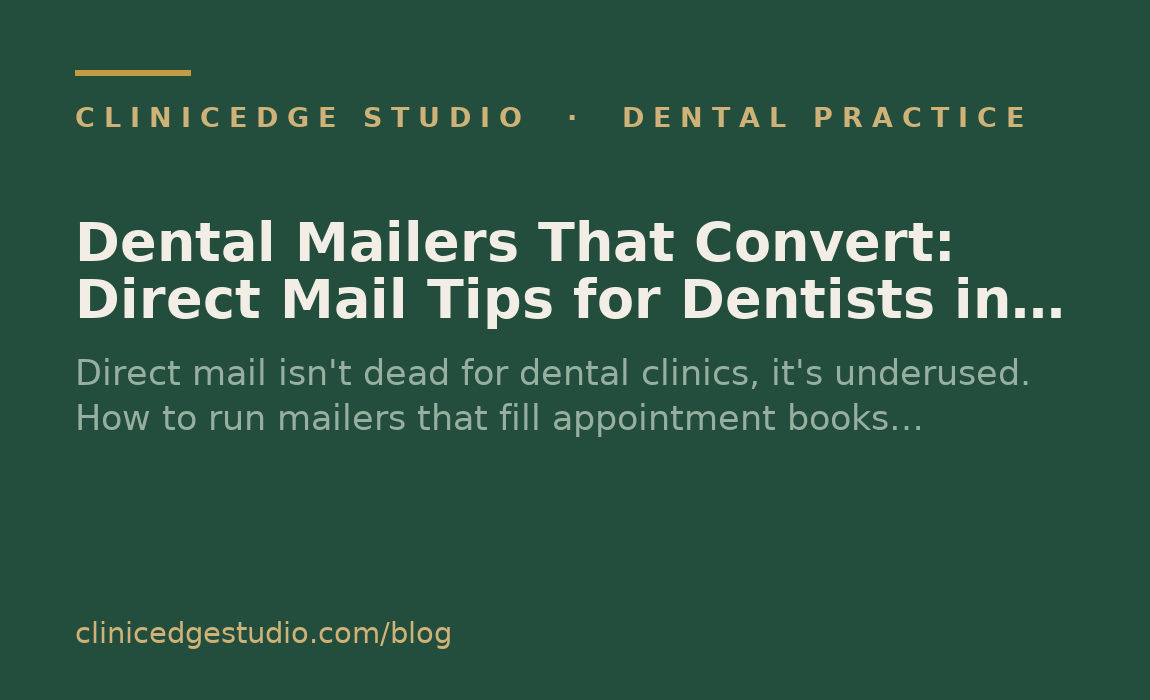 Dental Mailers That Convert: Direct Mail Tips for Dentists in 2026