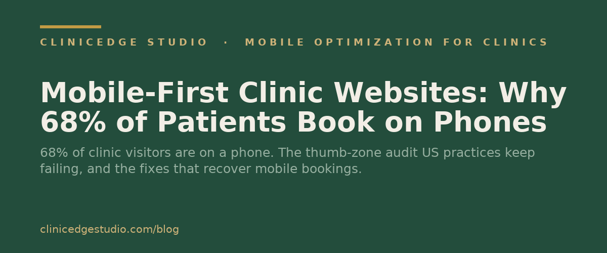 Mobile-First Clinic Websites: Why 68% of Online Bookings Happen on Phones