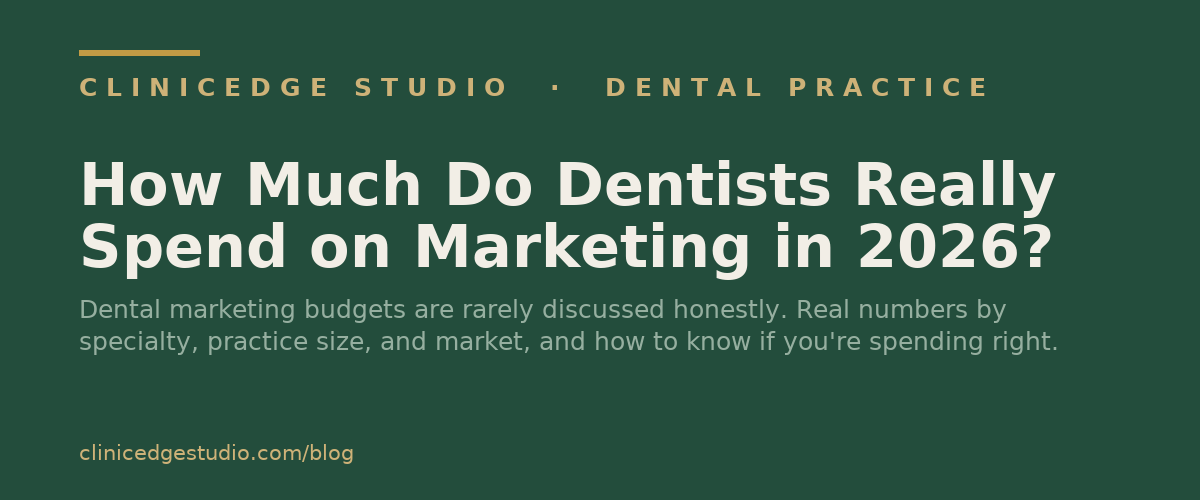 How Much Do Dentists Really Spend on Marketing in 2026?