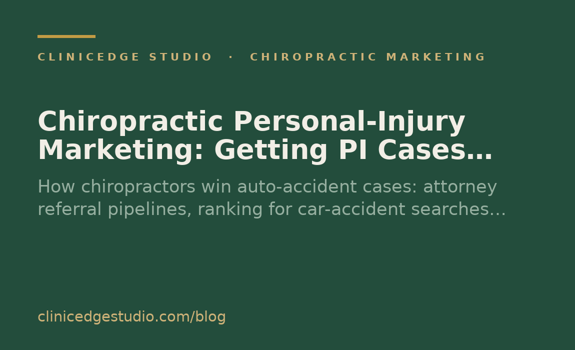 Chiropractic Personal-Injury Marketing: Getting PI Cases Ethically