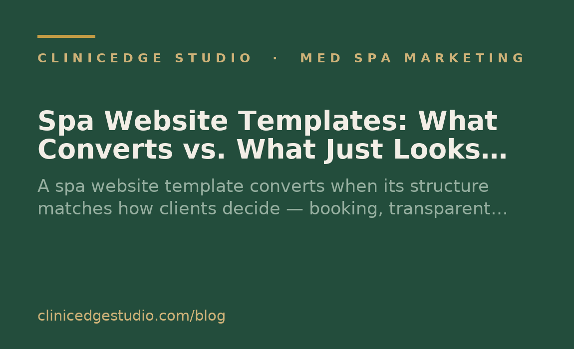 Spa Website Templates: What Converts vs. What Just Looks Nice