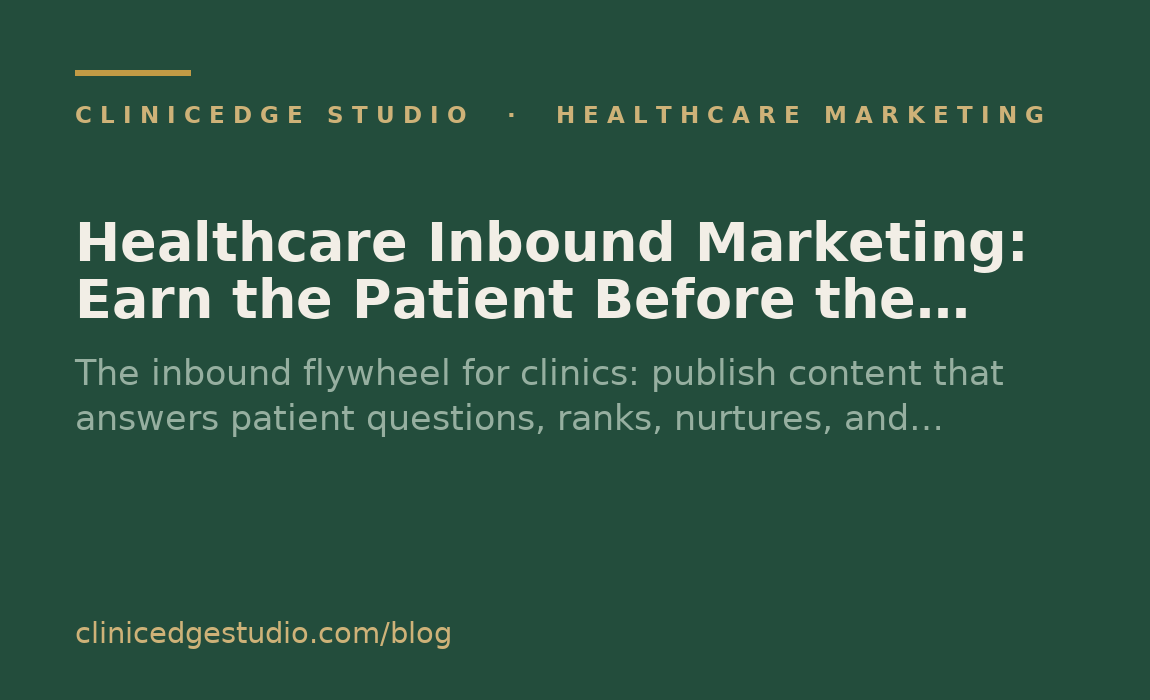 Healthcare Inbound Marketing: Earn the Patient Before the Appointment