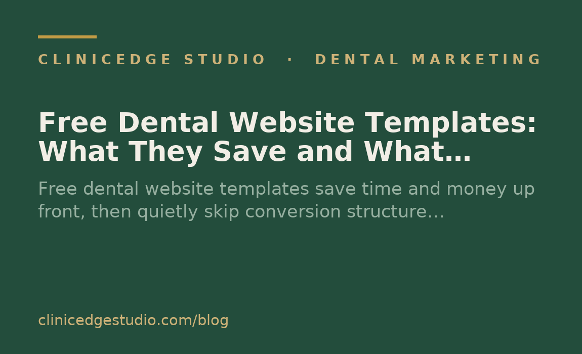 Free Dental Website Templates: What They Save and What They Cost You