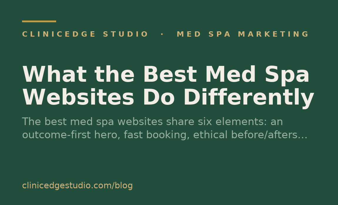 What the Best Med Spa Websites Do Differently