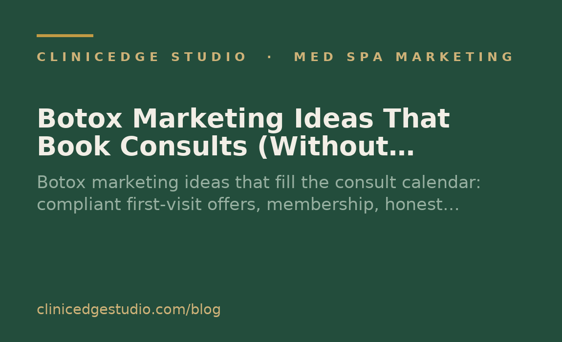 Botox Marketing Ideas That Book Consults (Without Breaking the Rules)