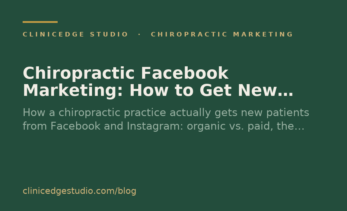 Chiropractic Facebook Marketing: How to Get New Patients from Meta