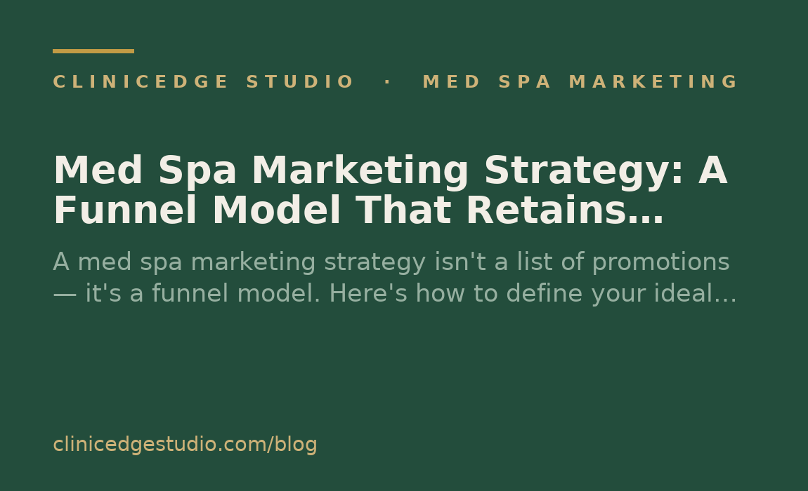 Med Spa Marketing Strategy: A Funnel Model That Retains Clients