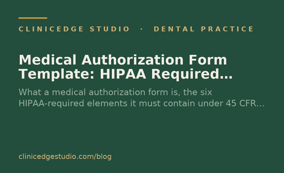 Medical Authorization Form Template: HIPAA Required Elements + Sample