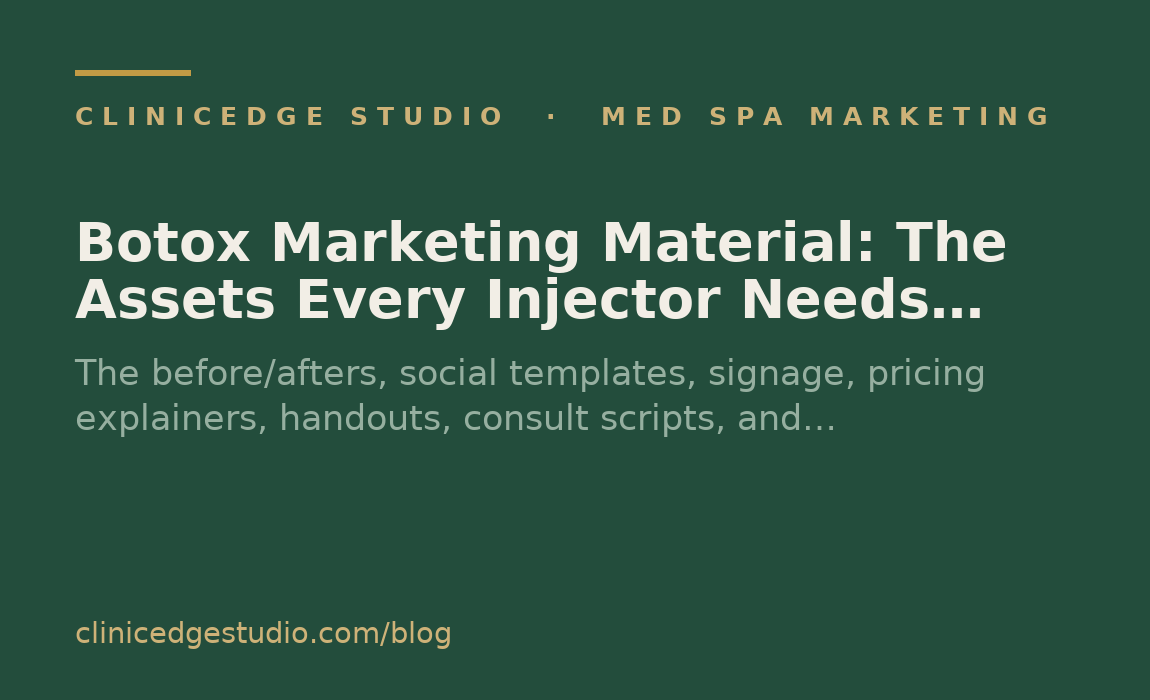 Botox Marketing Material: The Assets Every Injector Needs (and How to Keep Them Compliant)
