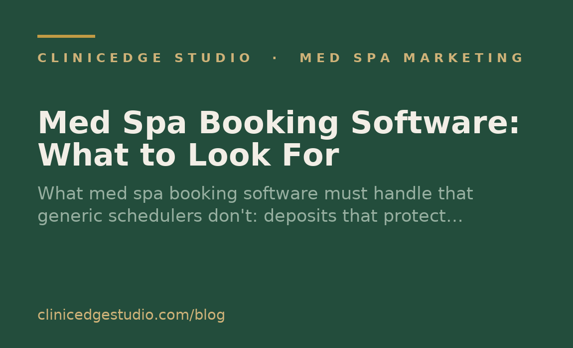 Med Spa Booking Software: What to Look For