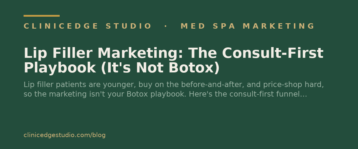 Lip Filler Marketing: The Consult-First Playbook (It's Not Botox)