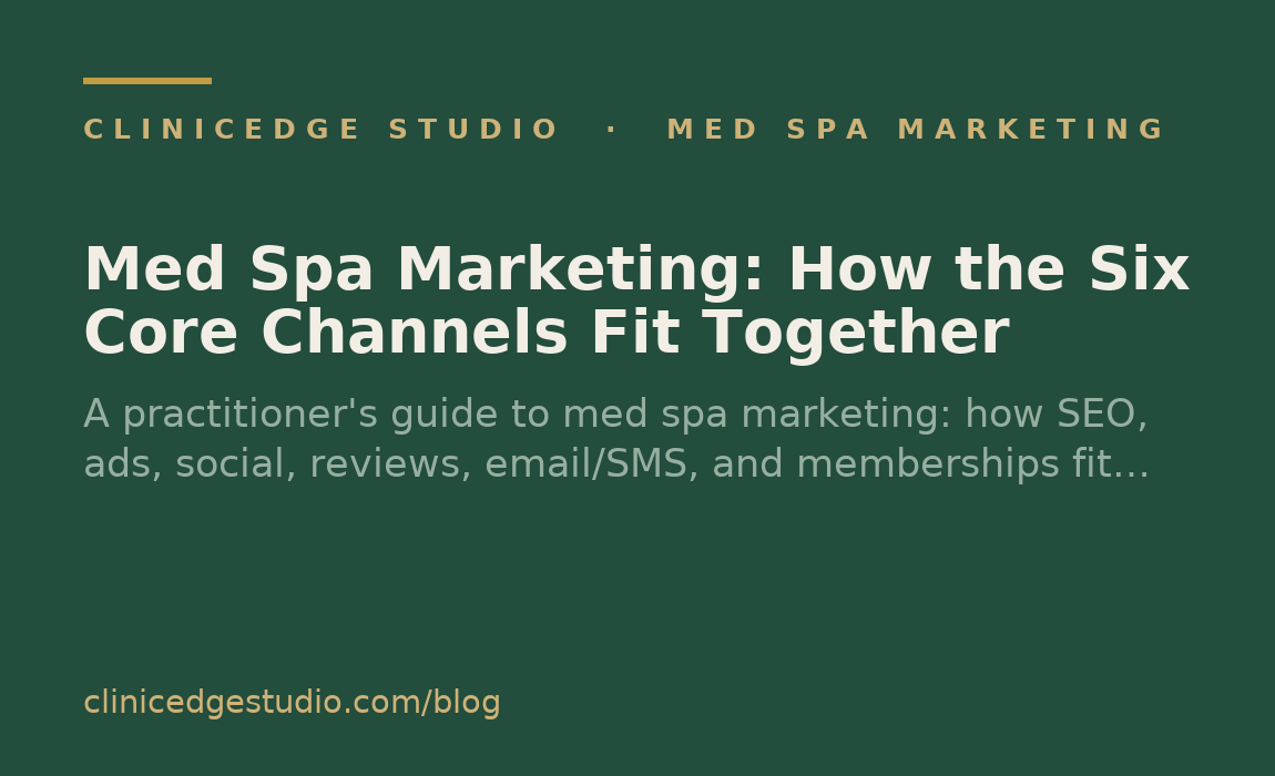 Med Spa Marketing: How the Six Core Channels Fit Together