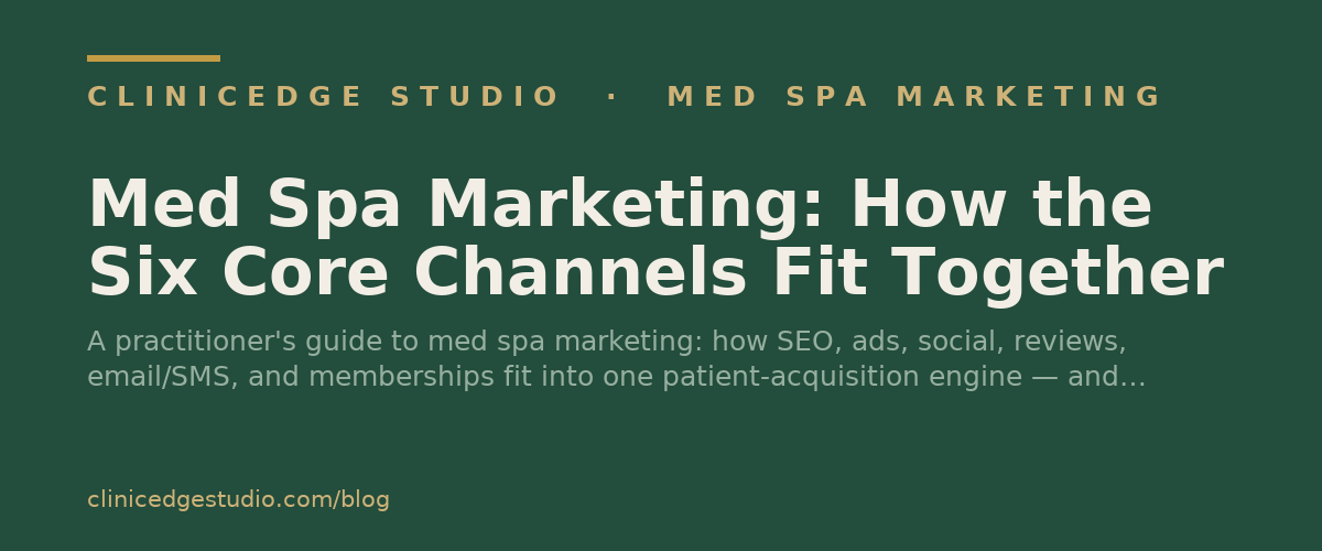 Med Spa Marketing: How the Six Core Channels Fit Together