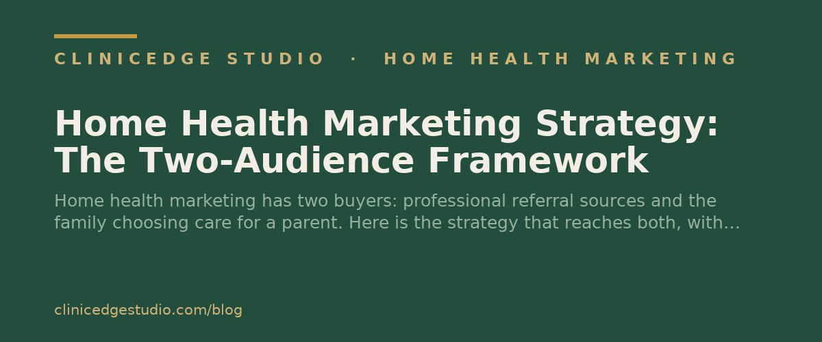 Home Health Marketing Strategy: The Two-Audience Framework