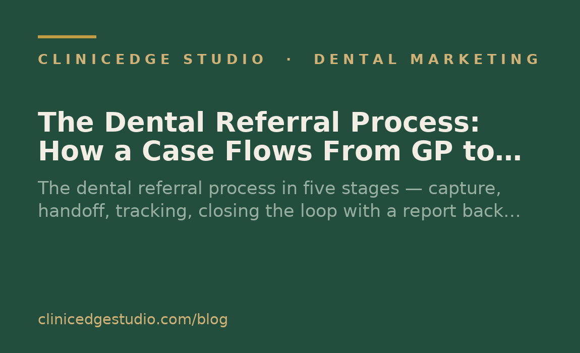 The Dental Referral Process: How a Case Flows From GP to Specialist and Back