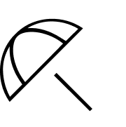 A black outline of an umbrella  - Forgent Images.