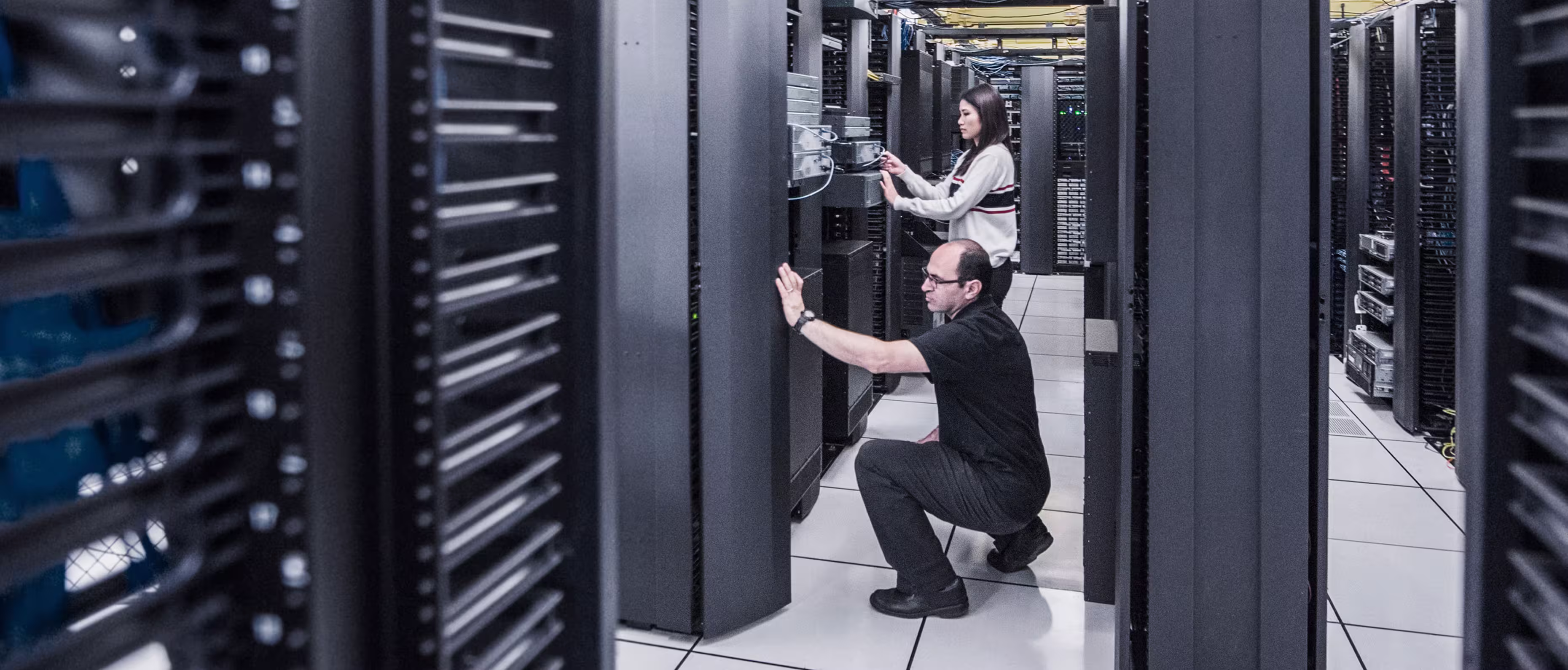 A person in a server room - Forgent Images