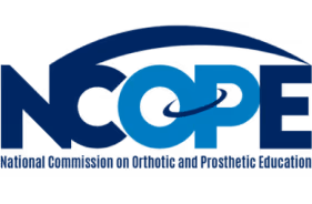 NCOPE logo with blue and navy colors representing orthotic and prosthetic education