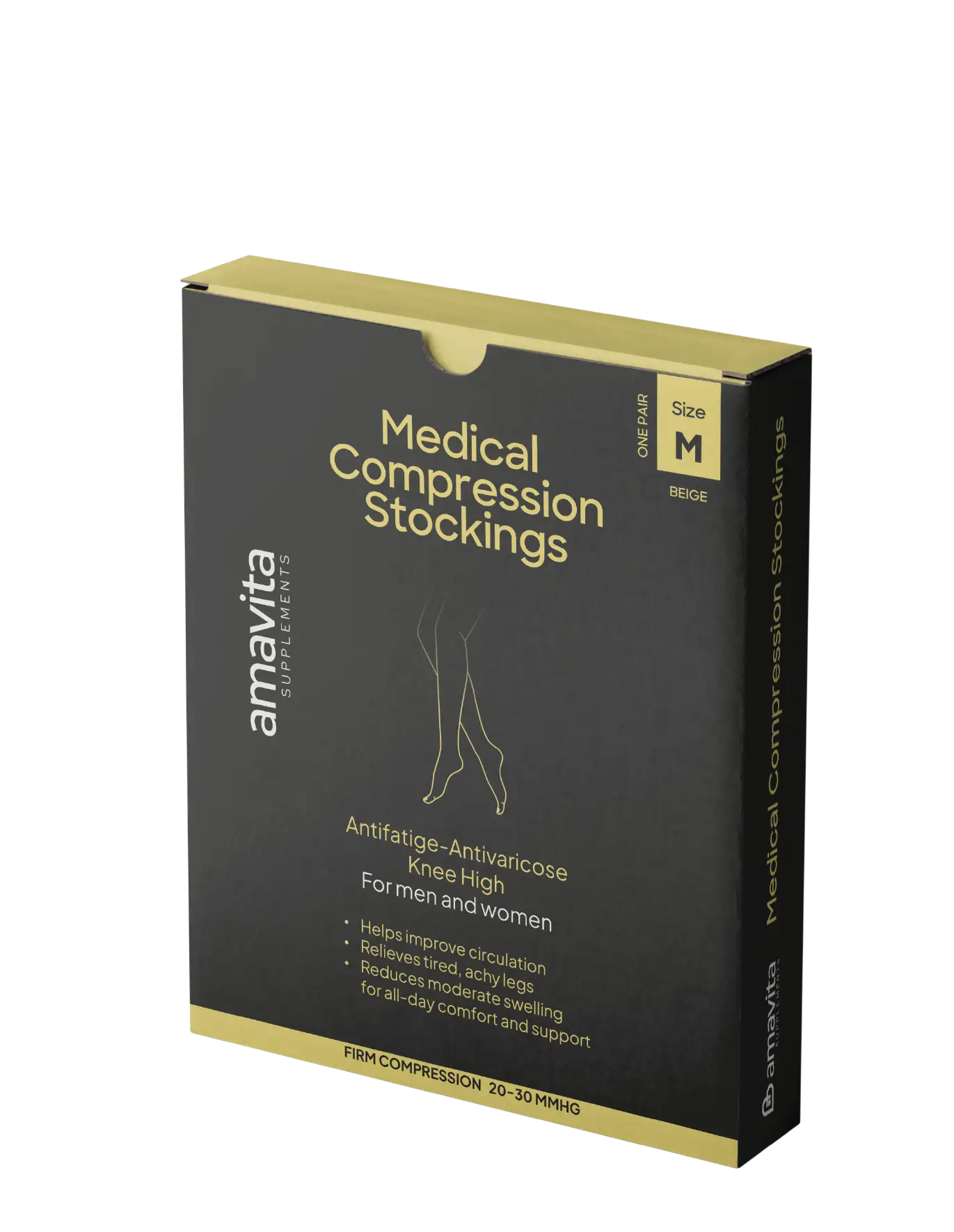 Medical Compression Stockings packaging by amavita Heart and Vascular Health