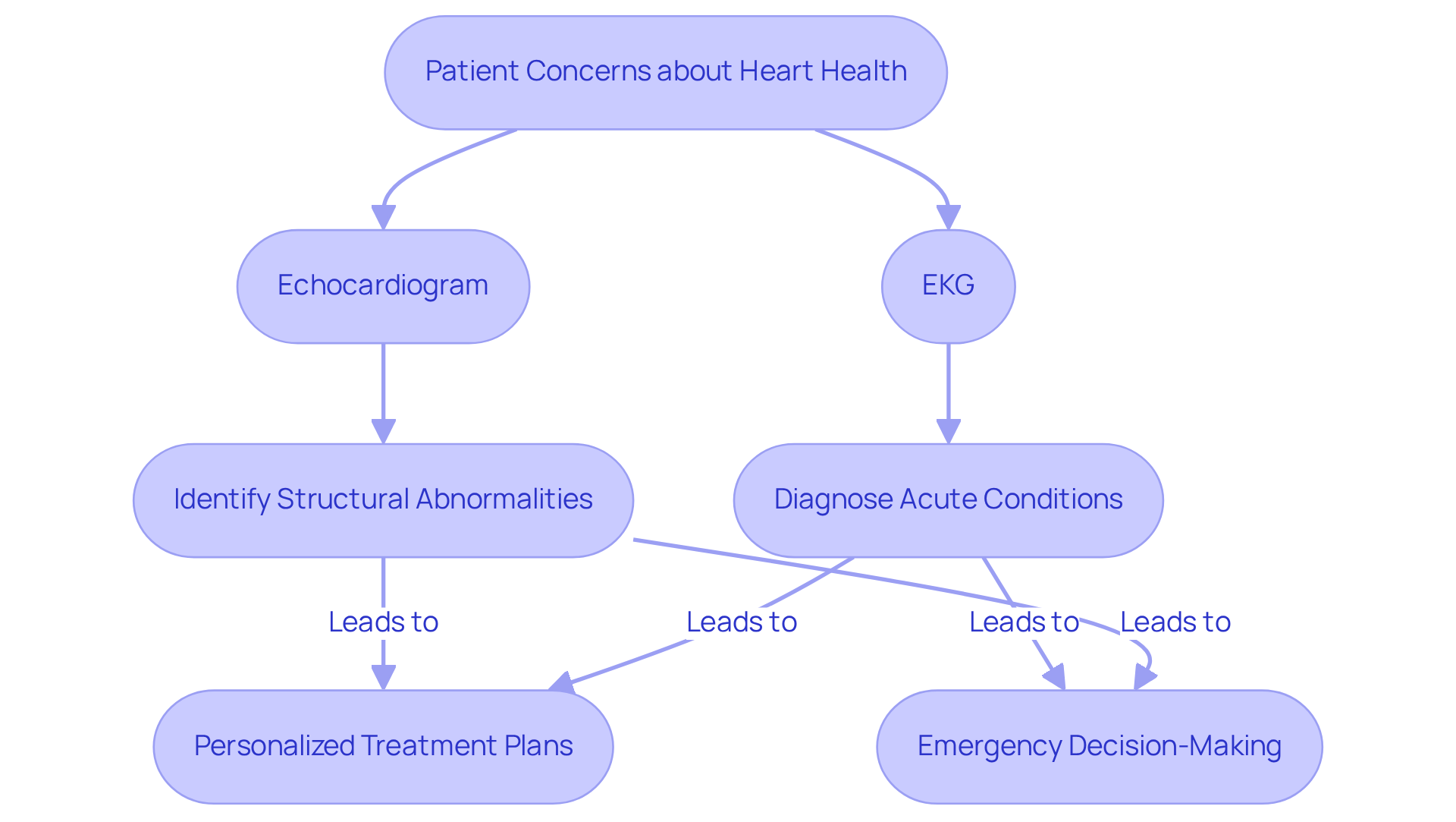 This flowchart shows how patient concerns lead to specific heart tests, which then guide healthcare providers in making informed treatment decisions. Follow the arrows to see how each test contributes to patient care. This flowchart shows how patient concerns lead to specific heart tests, which then guide healthcare providers in making informed treatment decisions. Follow the arrows to see how each test contributes to patient care.