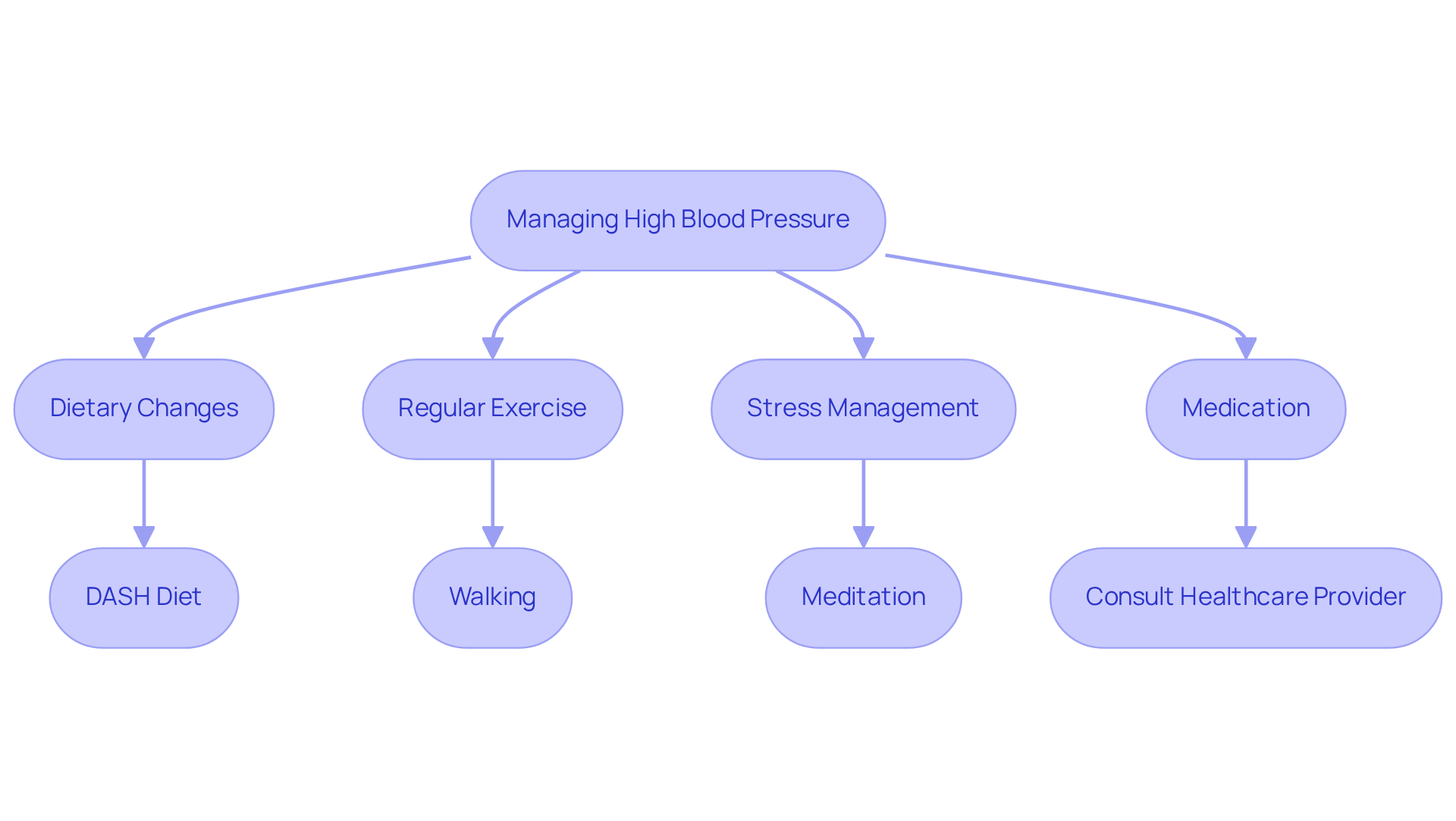 Each box represents a strategy or action you can take to manage your blood pressure. Follow the arrows to see how these strategies connect and support your health journey.