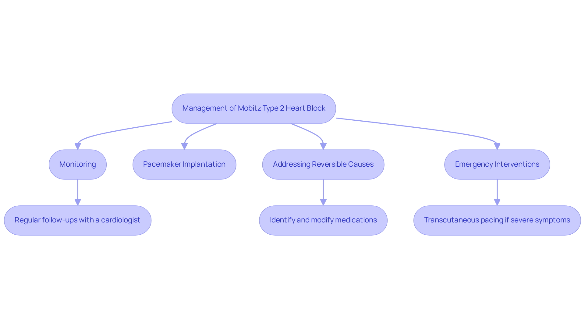 Each branch represents a key strategy for managing Mobitz Type 2 Heart Block. Follow the arrows to see how each strategy contributes to overall patient care and health improvement. Each branch represents a key strategy for managing Mobitz Type 2 Heart Block. Follow the arrows to see how each strategy contributes to overall patient care and health improvement.