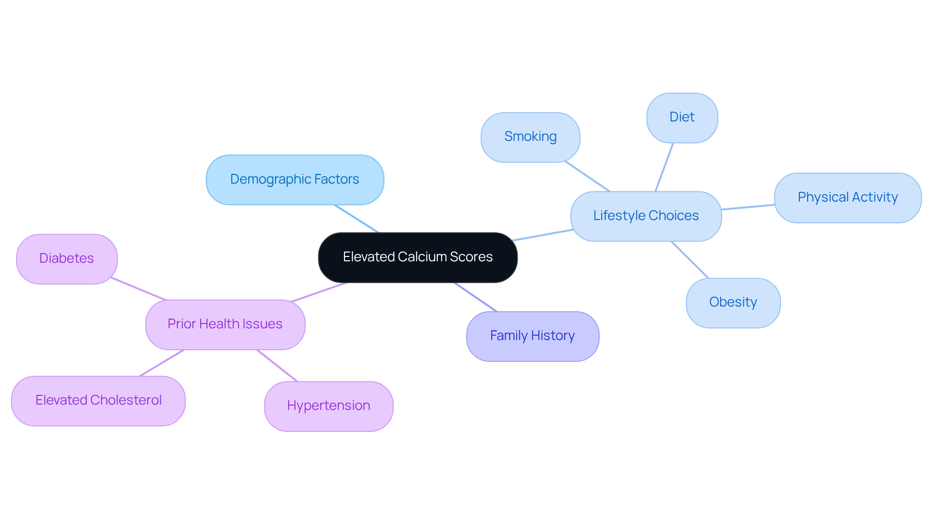 The central node represents the main health concern, while the branches show different factors that can influence calcium levels. Each branch highlights specific areas where lifestyle changes or awareness can make a difference. The central node represents the main health concern, while the branches show different factors that can influence calcium levels. Each branch highlights specific areas where lifestyle changes or awareness can make a difference.