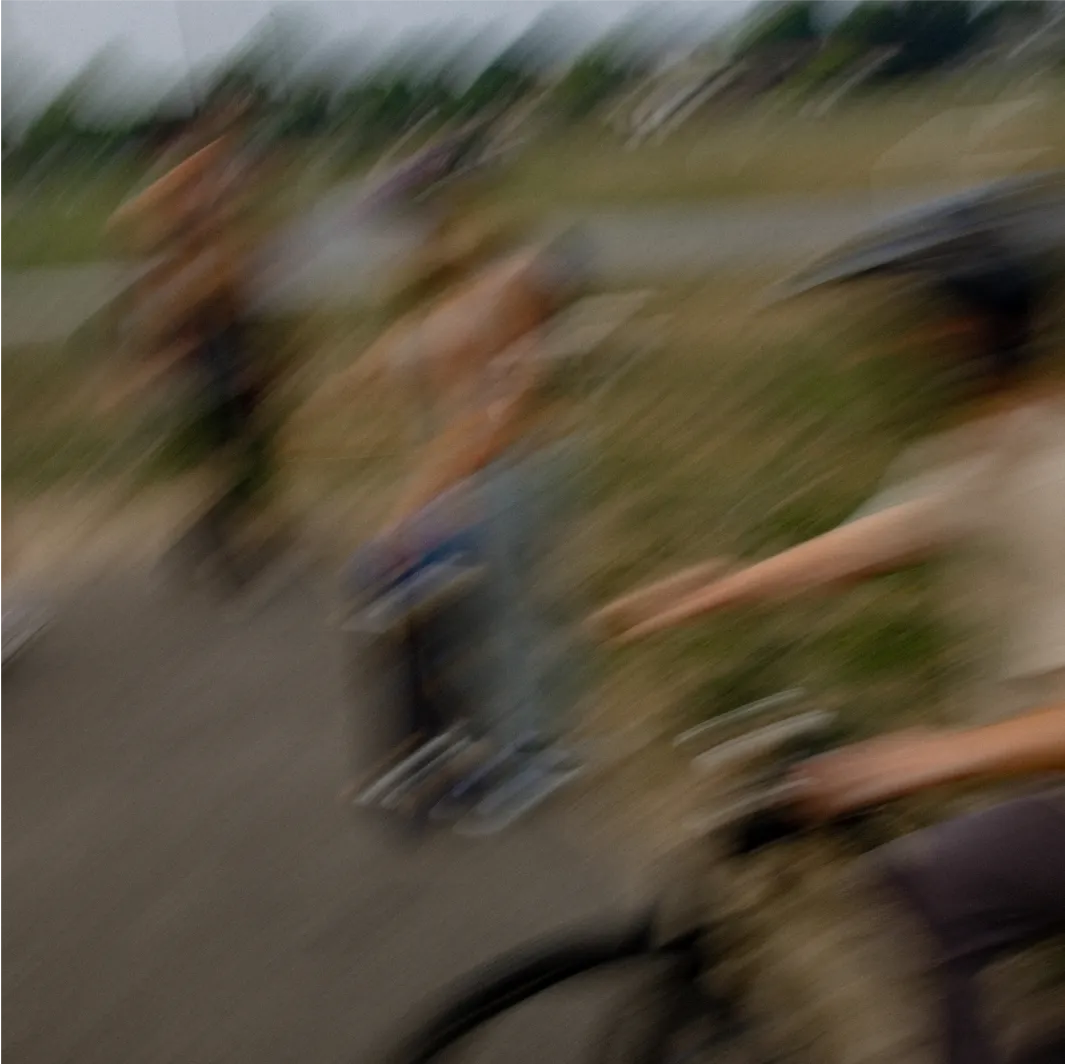 Arbre vert flou en mouvement