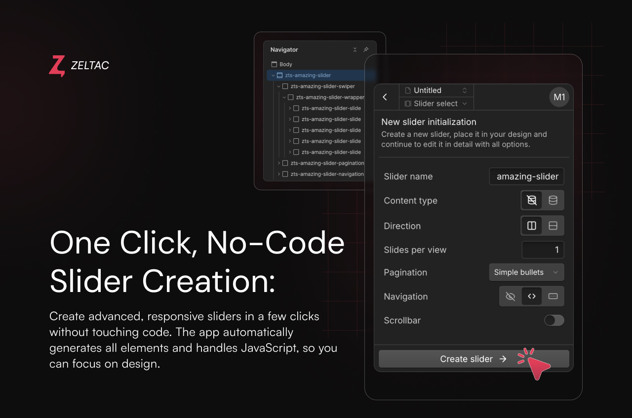 One click slider creation