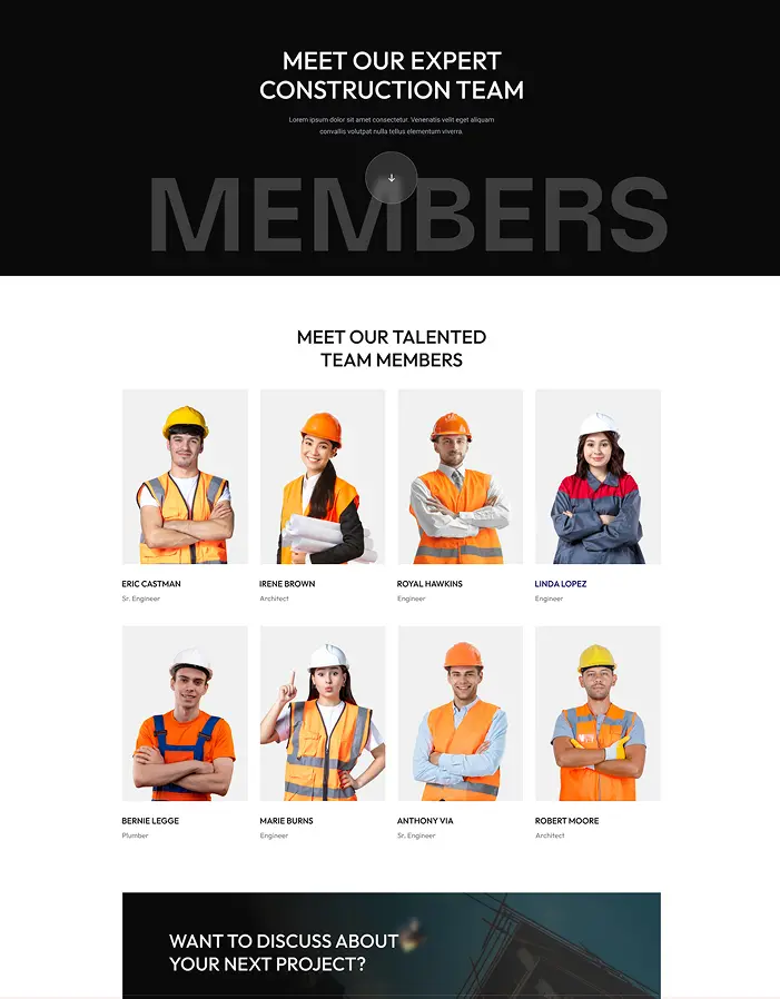 Team page