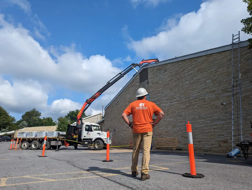 image of roofing contractor at work