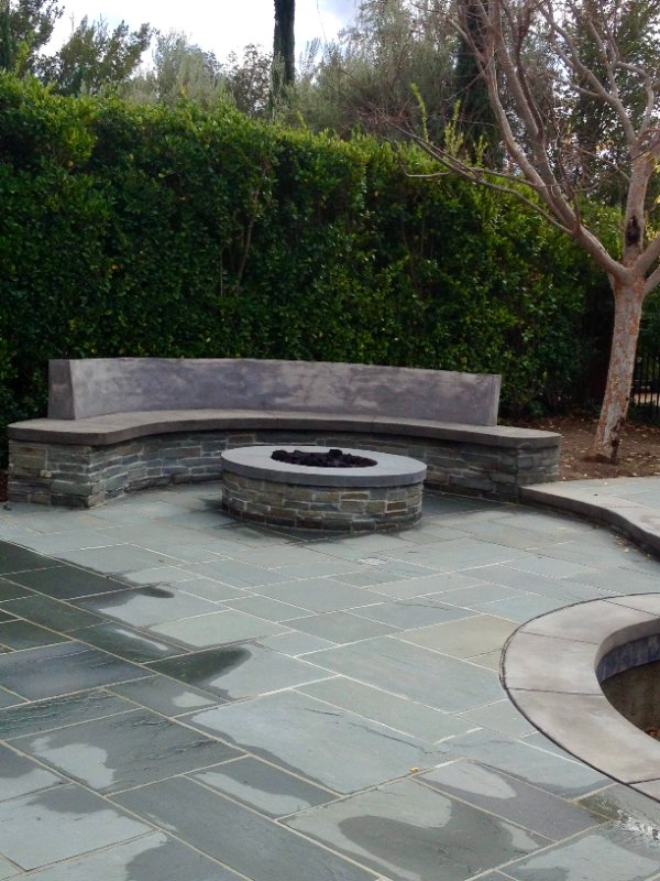 Handcrafted Stone Fire Pit for Outdoor Living by Jessie Flores Landscape Co. in Thousand Oaks, CA