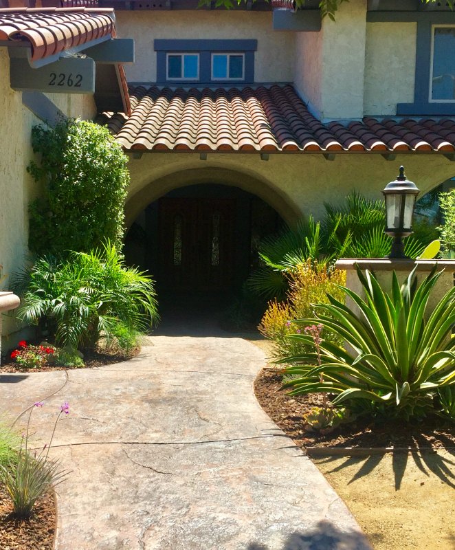 Handcrafted Stone Walkway with Hardscape Detailing by Jessie Flores Landscape Co. in Thousand Oaks, CA