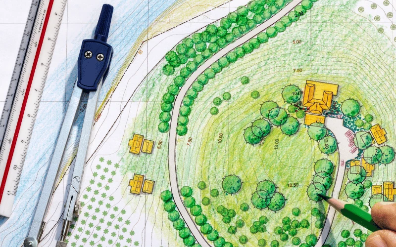 Custom landscape design in Thousand Oaks with native plants and modern hardscape by Jessie Flores Landscape Co.