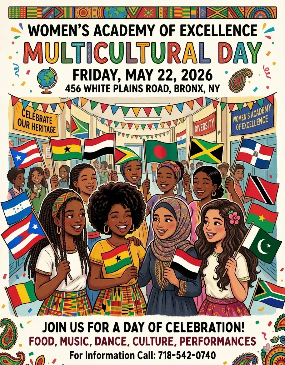 Multicultural Day event flyer for Women's Academy of Excellence May 2026