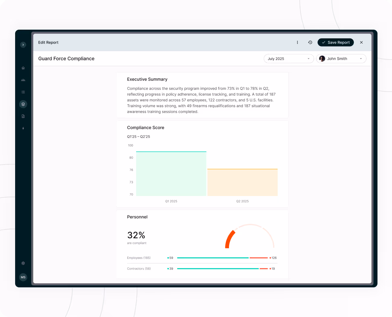 A screenshot of CenterSeat's dashboard