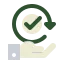 An icon of a hand holding up a checkmark, symbolizing the all-in-one solution of Walston Evans