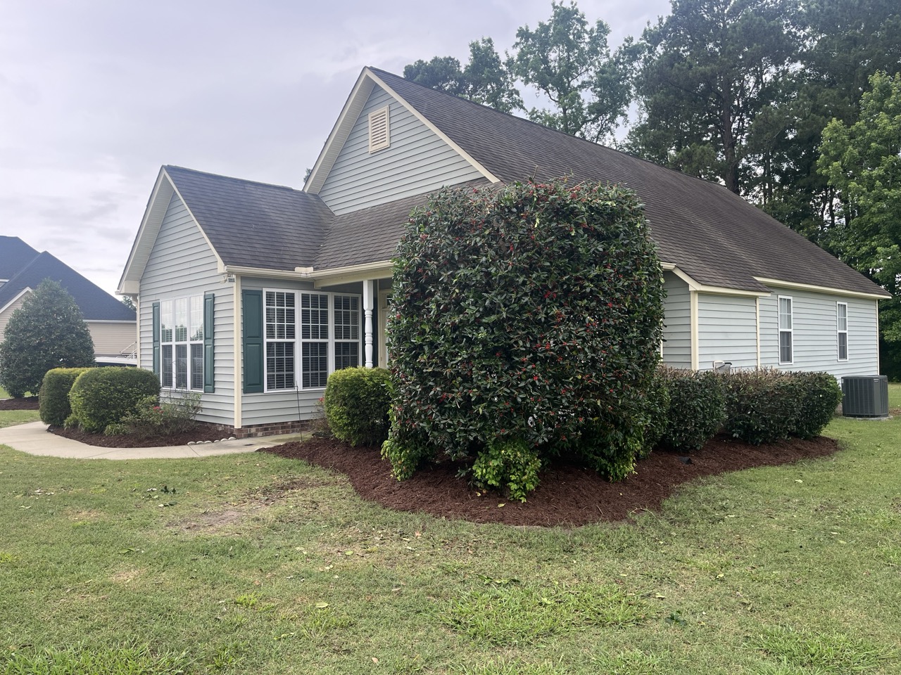 shrubbery that has been trimmed by Walston Evans