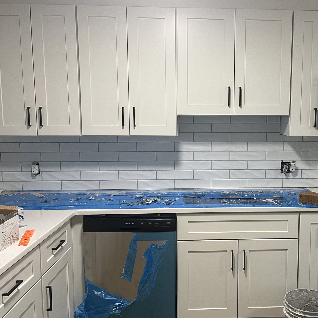 tile backsplash added to a kitchen by Walston Evans