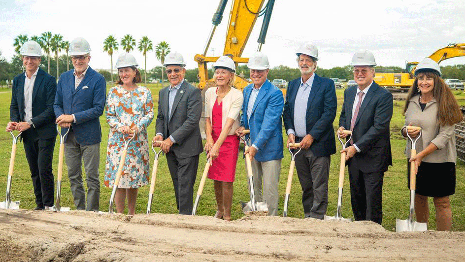 ceremonial groundbreaking with event speakers