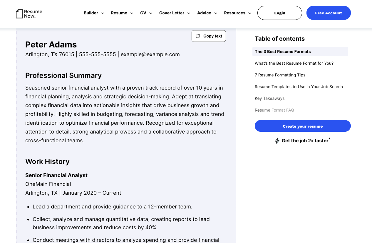 Screenshot of the full report from the brainmanager.io