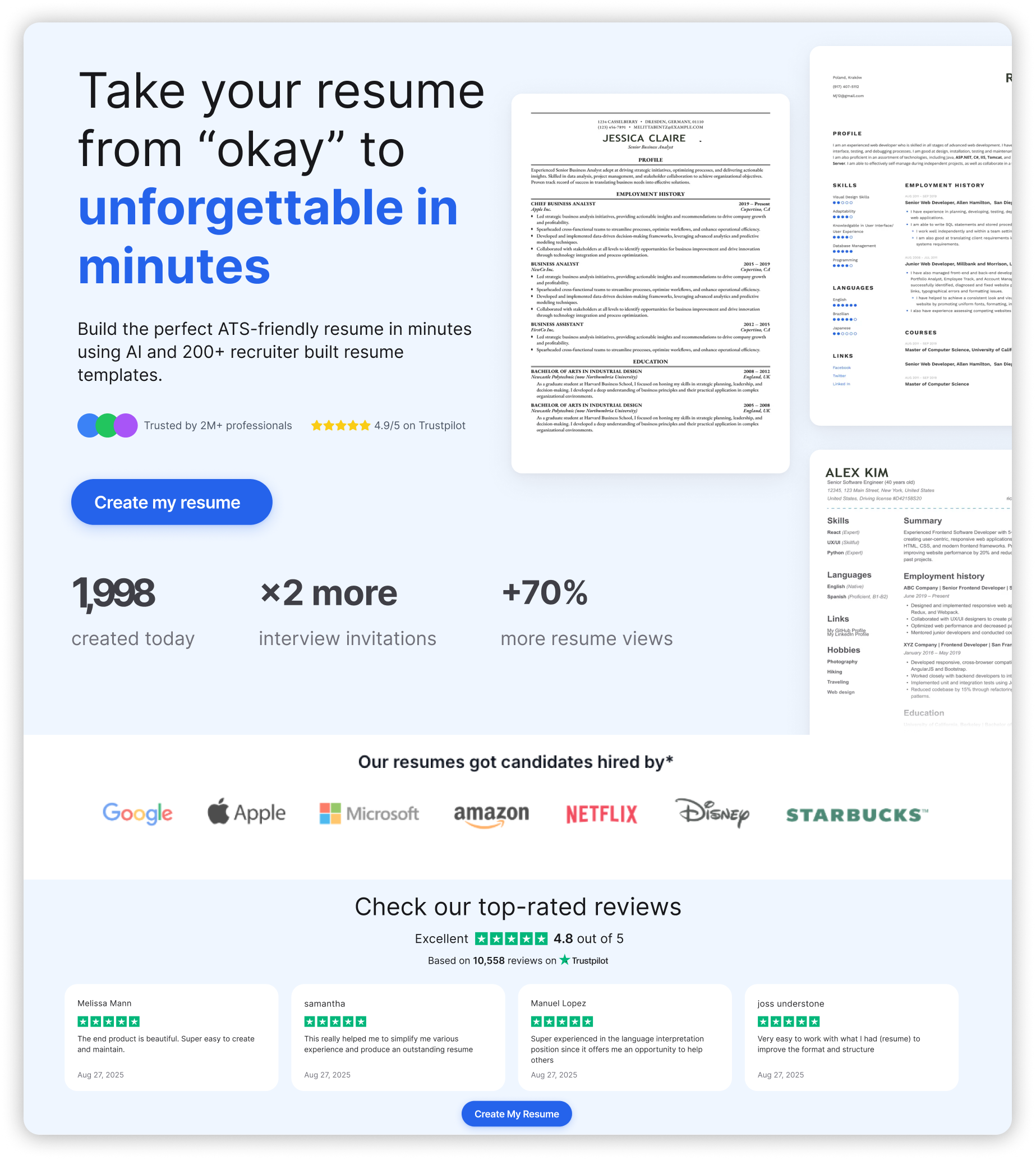 Screenshot of the website jobtest.org