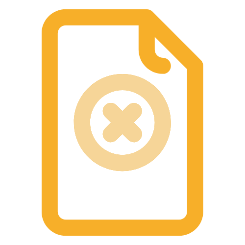 Paper document with X