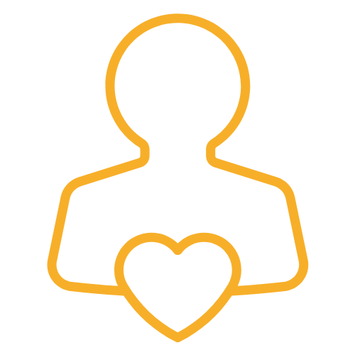 Heart overtop person