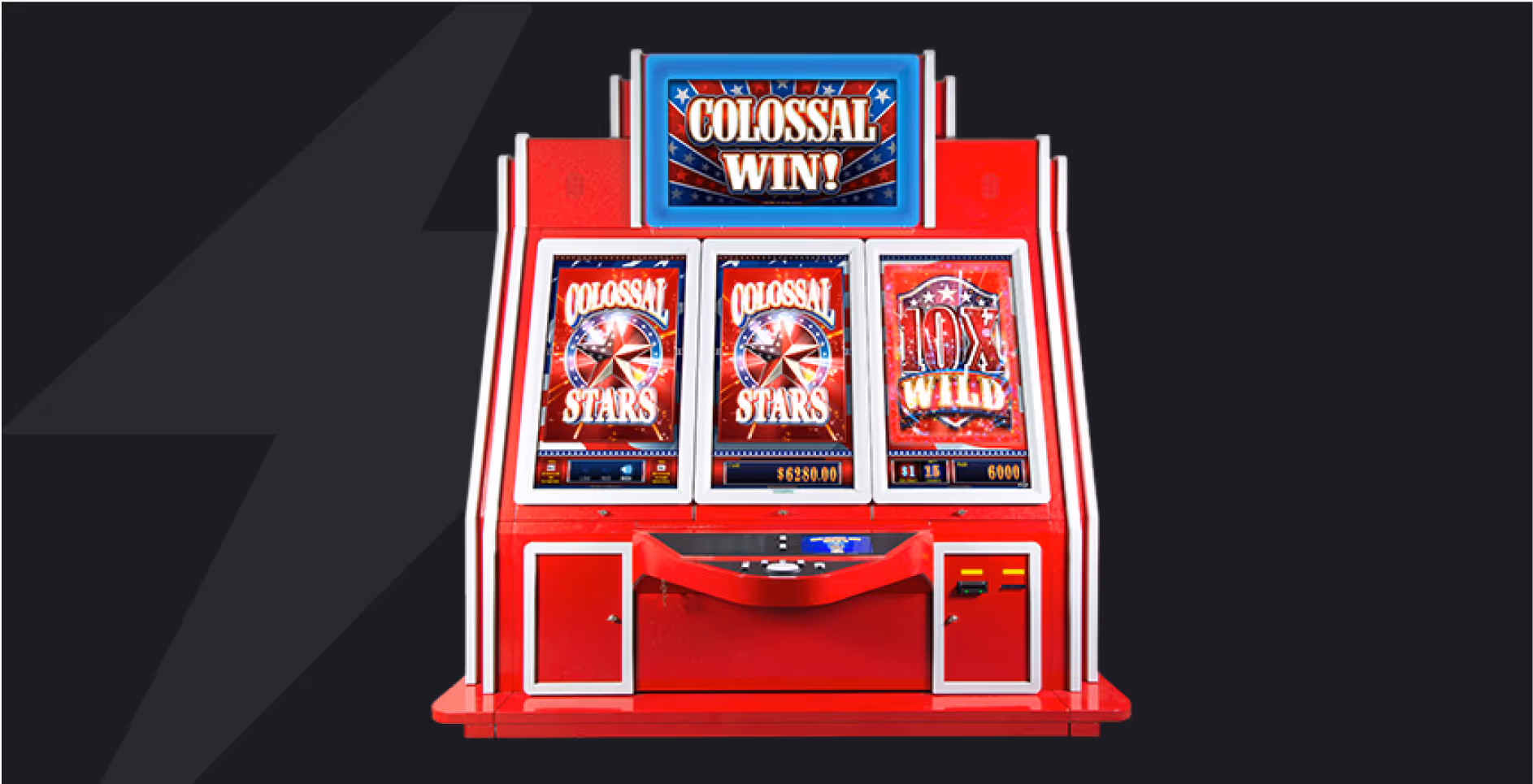 AGS Colossal Stars slot machine with wild wins and red design