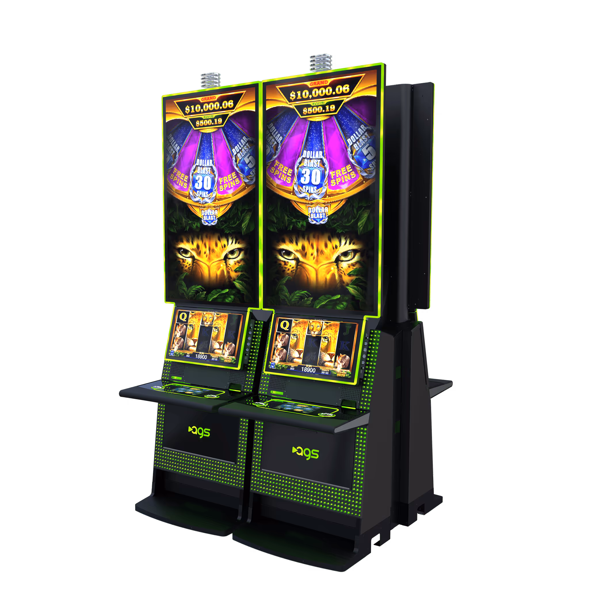 AGS jaguar-themed slot machine with progressive jackpot and free spins