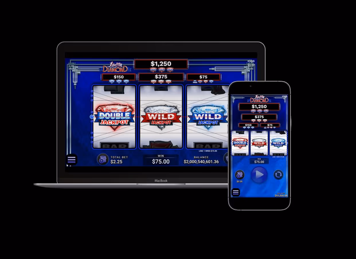 AGS slot machine with Wild and Double Jackpot on laptop and mobile