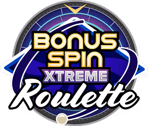 Logo for Bonus Spin Xtreme Roulette featuring bold, stylized text with a circular design and abstract elements.