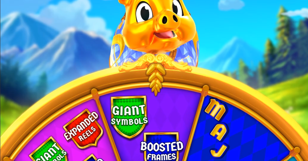 Close-up of an illuminated slot machine's green-lit spin button with colorful game symbols and amounts visible nearby.